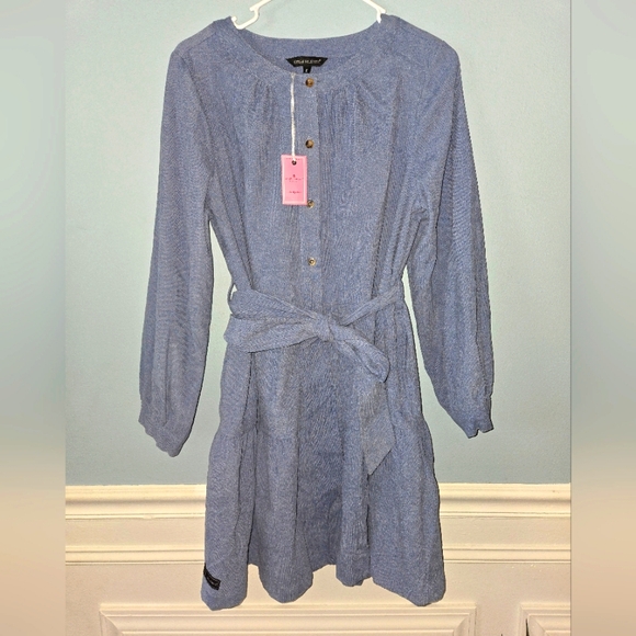 Simply Southern Dresses & Skirts - NWT Simply Southern Belted Corduroy Blue Dress